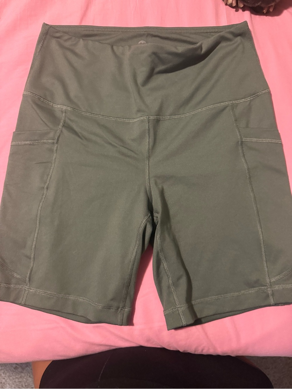 Velocity Olive Green Women's Bike Shorts with Side Pockets